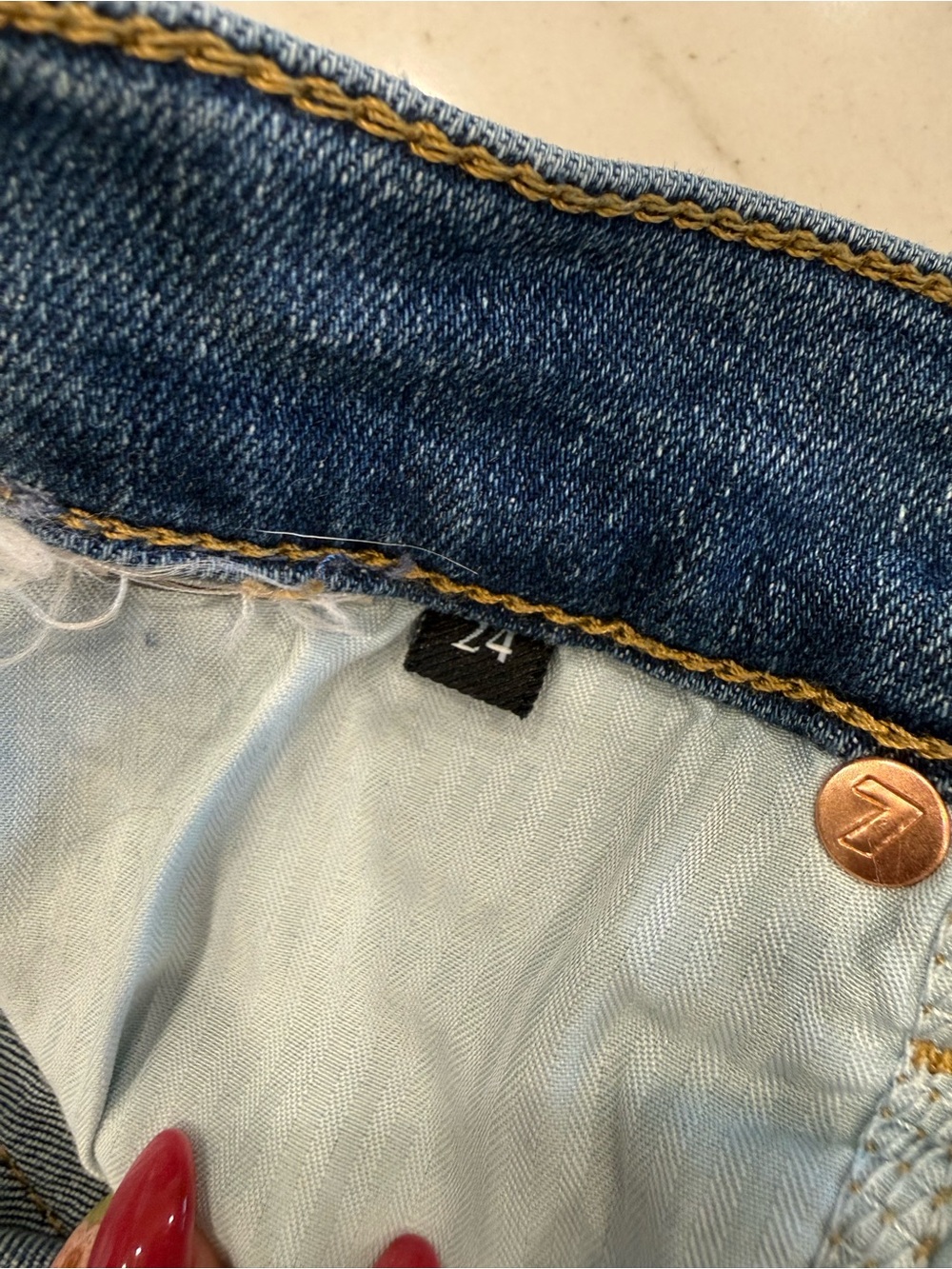 7 For All Mankind Light Blue Denim Jeans - Picture 5 of 9